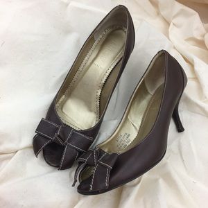 J. Crew Peeptoe Pumps w Bow Sz 8